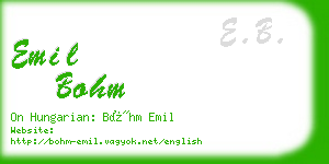 emil bohm business card